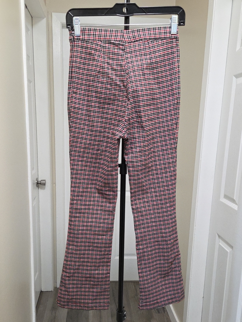 Urban Outfitters Pink Black Plaid Bootcut Flare Pants Y2K Preppy - Picture 5 of 8